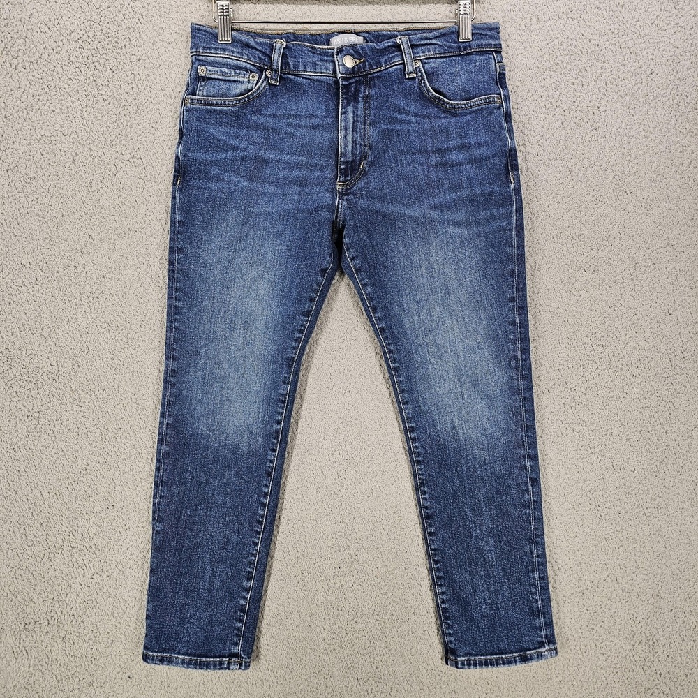 Ash & Erie Jeans Mens 31x26 Blue Denim Stretch Short Inseam Skinny Slim Fit